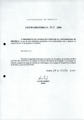 Ato da Reitoria nº 0863/2001