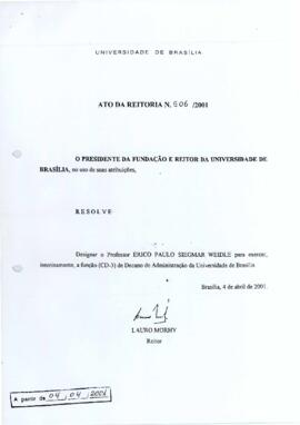 Ato da Reitoria nº 0506/2001
