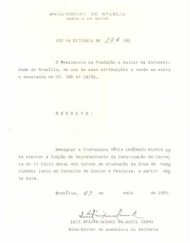 Ato da Reitoria nº 0136/1985