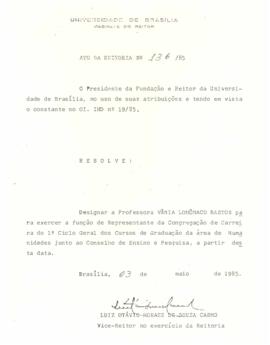 Ato da Reitoria nº 0136/1985