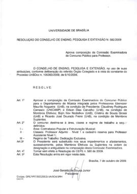 Resolução do Conselho de Ensino, Pesquisa e Extensão nº 0582/2009