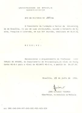 Ato da Reitoria nº 0257/1986