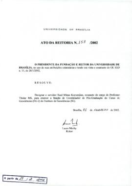 Ato da Reitoria nº 0153/2002