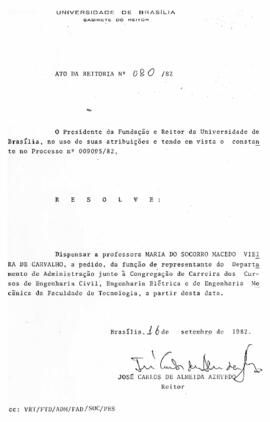 Ato da Reitoria nº 0080/1982