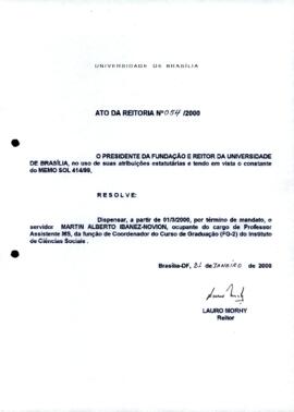 Ato da Reitoria nº 0054/2000