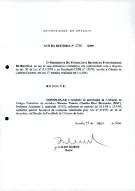 Ato da Reitoria nº 0286/2000