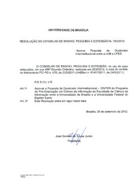 Resolução do Conselho de Ensino, Pesquisa e Extensão nº 0193/2012