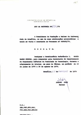 Ato da Reitoria nº 0698/1974