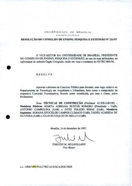 Resolução do Conselho de Ensino, Pesquisa e Extensão nº 0231/1997