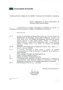 Resolução do Conselho de Ensino, Pesquisa e Extensão nº 0092/2016