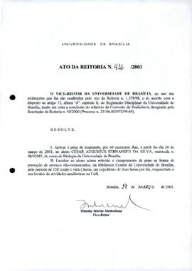 Ato da Reitoria nº 0416/2001