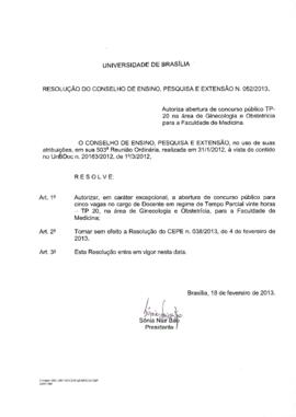 Resolução do Conselho de Ensino, Pesquisa e Extensão nº 0052/2013