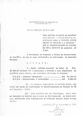 Ato da Reitoria nº 0116/1974