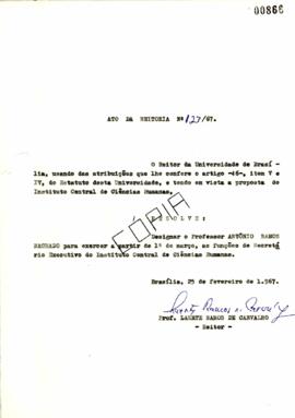 Ato da Reitoria nº 0123/1967