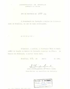 Ato da Reitoria nº 0100/1985