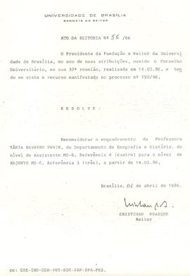 Ato da Reitoria nº 0055/1986