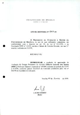 Ato da Reitoria nº 0567/1999