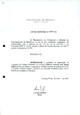 Ato da Reitoria nº 0567/1999