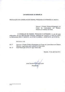 Resolução do Conselho de Ensino, Pesquisa e Extensão nº 0080/2012