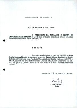 Ato da Reitoria nº 0170/2000