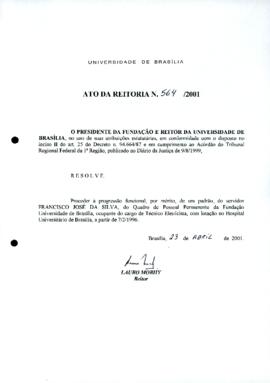 Ato da Reitoria nº 0564/2001