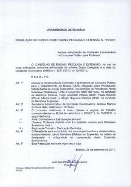 Resolução do Conselho de Ensino, Pesquisa e Extensão nº 0151/2011