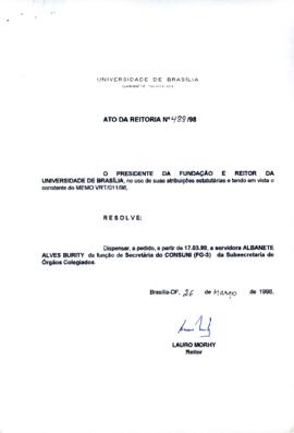 Ato da Reitoria nº 0488/1998