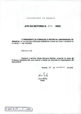 Ato da Reitoria nº 0293/2002