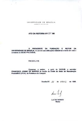 Ato da Reitoria nº 0620/1998