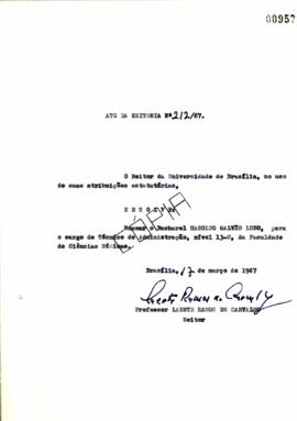 Ato da Reitoria nº 0212/1967