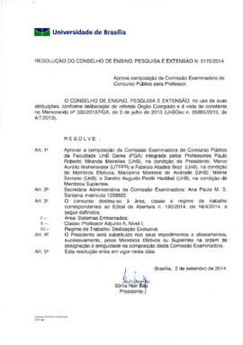 Resolução do Conselho de Ensino, Pesquisa e Extensão nº 0170/2014