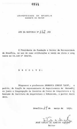 Ato da Reitoria nº 0112/1983