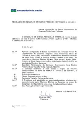 Resolução do Conselho de Ensino, Pesquisa e Extensão nº 0061/2015