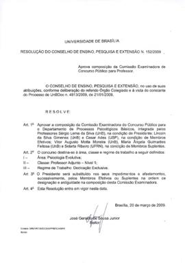 Resolução do Conselho de Ensino, Pesquisa e Extensão nº 0152/2009