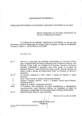 Resolução do Conselho de Ensino, Pesquisa e Extensão nº 0581/2009