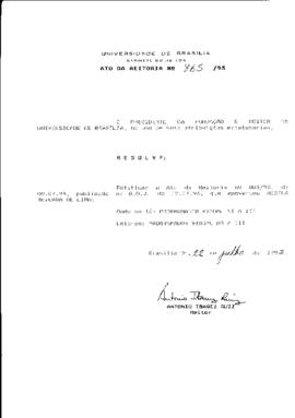 Ato da Reitoria nº 0865/1993