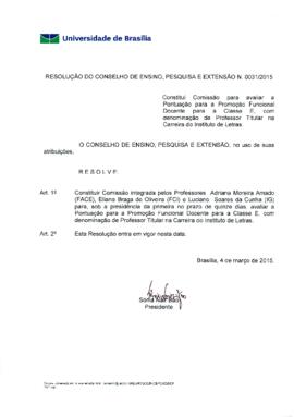 Resolução do Conselho de Ensino, Pesquisa e Extensão nº 0031/2015