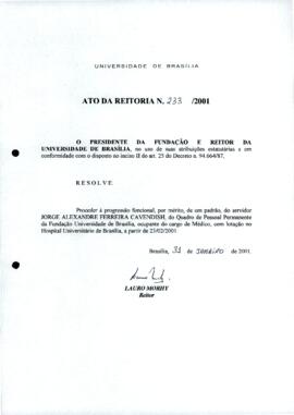 Ato da Reitoria nº 0233/2001