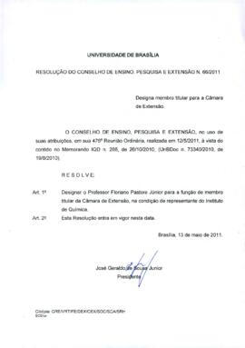 Resolução do Conselho de Ensino, Pesquisa e Extensão nº 0066/2011