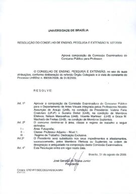 Resolução do Conselho de Ensino, Pesquisa e Extensão nº 0537/2009