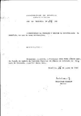 Ato da Reitoria nº 0216/1989