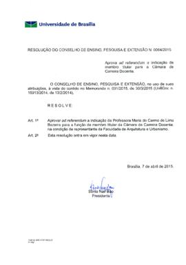 Resolução do Conselho de Ensino, Pesquisa e Extensão nº 0064/2015