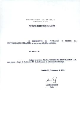 Ato da Reitoria nº 0248/1998