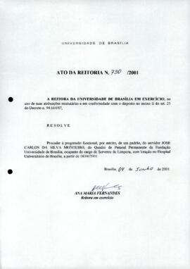 Ato da Reitoria nº 0730/2001