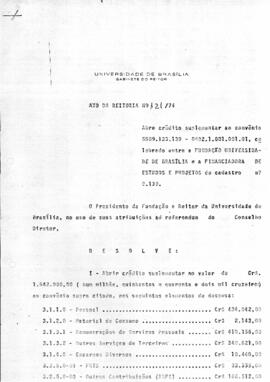 Ato da Reitoria nº 0121/1974