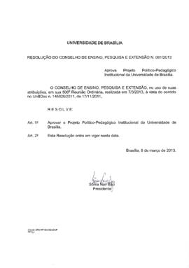 Resolução do Conselho de Ensino, Pesquisa e Extensão nº 0081/2013