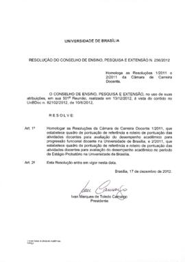 Resolução do Conselho de Ensino, Pesquisa e Extensão nº 0256/2012