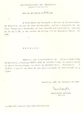 Ato da Reitoria nº 0549/1986