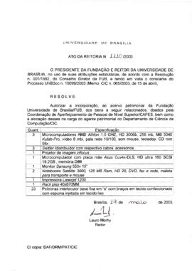 Ato da Reitoria nº 1110/2003