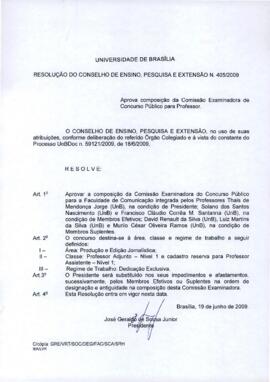 Resolução do Conselho de Ensino, Pesquisa e Extensão nº 0405/2009